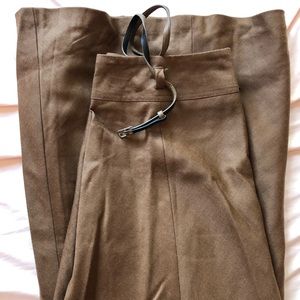Brown Wool Maxi Belted Skirt